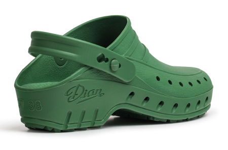 DIAN OP-Clogs grün, antibakterielle OP-Schuhe mit Fersenriemen, autoklavierbar Größe 37-38