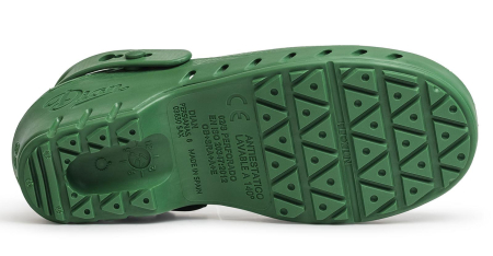 DIAN OP-Clogs grün, antibakterielle OP-Schuhe mit Fersenriemen, autoklavierbar Größe 37-38