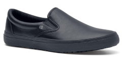 Shoes for Crews Merlin schwarz 42224, rutschfeste SFC Slipper aus Leder, Größe 47